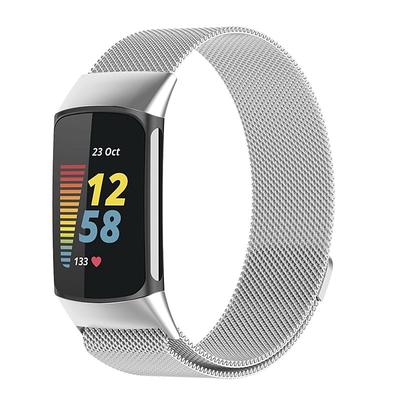 1 pcs Smart Watch Band for Fitbit Charge 5 Stainless Steel Smartwatch Strap Magnetic Adjustable Milanese Loop Charge 5 Replacement Wristband