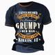 Skull T-Shirt Mens 3D Shirt For Birthday Blue Summer Cotton Graphic Letter Vintage Fashion Designer Men'S 3D Print Tee Grumpy Old Man Outdoor Daily Sports Navy Royal