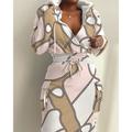 Women's Hoodie Dress Casual Dress Sheath Dress Midi Dress White Pink Blue Long Sleeve Graphic Pocket Fall Winter Autumn Deep V Fashion Fall Dress 2023 S M L XL 2XL 3XL