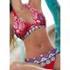 Women's Swimwear Bikini 2 Piece Bathing Suits Normal Swimsuit Halter 2 Piece Sexy Floral Print V Wire Vacation Beach Wear Bathing Suits