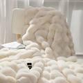 Super Soft Faux Fur Throw Blanket Royal Luxury Cozy Plush Blanket use for Couch Sofa Bed Chair, Reversible Fuzzy Faux Fur Velvet Blanket