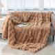 Super Soft Faux Fur Throw Blanket Royal Luxury Cozy Plush Blanket use for Couch Sofa Bed Chair, Reversible Fuzzy Faux Fur Velvet Blanket