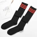 Women'S Long Socks Korean Over-The-Knee Socks Two-Bar Striped Mid-Tube Socks Students Skateboard Football Socks Back To School College Student