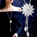 Korean Version Of Autumn And Winter Crystal Sweater Chain Necklace Wholesale High-end Women's Long Chain Versatile Tassel Pearl Pendant With Accessories