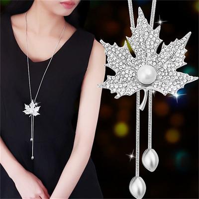 Korean Version Of Autumn And Winter Crystal Sweater Chain Necklace Wholesale High-end Women's Long Chain Versatile Tassel Pearl Pendant With Accessories