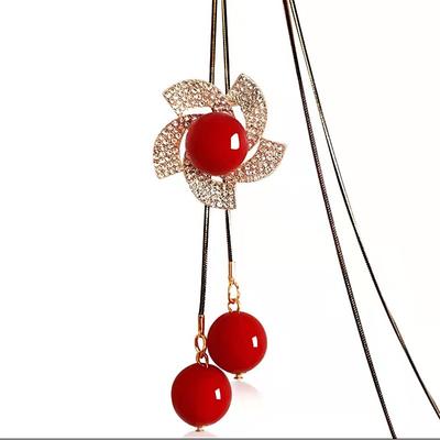 Korean Version Of Autumn And Winter Crystal Sweater Chain Necklace Wholesale High-end Women's Long Chain Versatile Tassel Pearl Pendant With Accessories