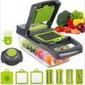 16pcs/Set, Vegetable Chopper, Multifunctional Fruit Slicer, Manual Food Grater, Vegetable Slicer, Cutter With Container, Onion Mincer Chopper, Household Potato Shredder, Kitchen Stuff, Kitchen Gadgets