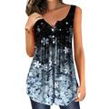 Women's Tunic Tank Top Henley Shirt Camis Floral Holiday Weekend Button Print Flowing tunic Pink Sleeveless Streetwear Tunic Casual V Neck