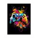 Wall Art Canvas Colorful Neon Gamer Controller Prints and Posters Pictures Decorative Fabric Painting For Living Room Pictures No Frame