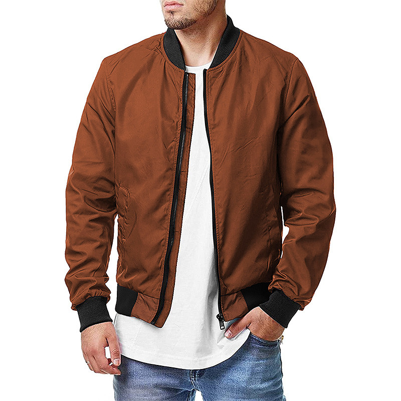 Men's Bomber Jacket Transition Jacket Causal Windproof Quick Dry Spring Fall Pure Color Casual Daily Black Navy Blue Blue Camel Army Green Jacket