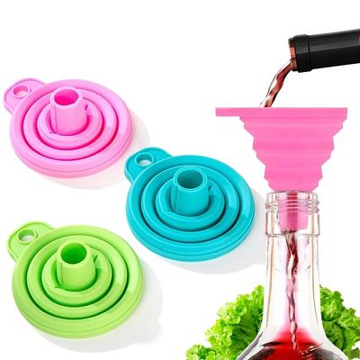 3pcs Silicone Folding Telescopic Long Neck Funnel Creative Household Liquid Dispensing Mini Funnel Kitchen Tools for Liquid Transfer