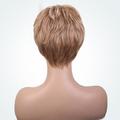 Human Hair Blend Wig Short Straight Pixie Cut Short Hairstyles 2020 Straight Short Blonde Black Brown Dark Roots Side Part With Bangs Women's Medium Auburn / Bleach Blonde Beige Blonde / Bleached