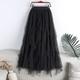 Women's Skirt Swing Long Skirt Midi Skirts Beaded Layered Tulle Solid Colored Party Daily Autumn / Fall Polyester Elegant Long Summer Black White Pink Brown