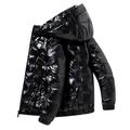 Men's Winter Coat Winter Jacket Puffer Jacket Quilted Jacket Print Work Daily Wear Long Casual Daily Casual Warm Winter Pure Color Silver Black Gold Puffer Jacket