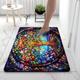 The Tree of Life Bathroom Deco Diatomaceous Earth Bath Mat Soft Mat Rubber Anti-Slip Fast Dry Super Absorbent Thin Bathroom Mat for Under Door - Bathroom Floor Mat Rug Bathtub Front Shower Mat Sink