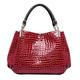 Women's Satchel Top Handle Bag PU Leather Formal Office Career Crocodile Black Dark Red Dark Blue