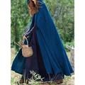 Women's Cloak / Capes Overcoat Long Pea Coat Windproof Warm Winter Coat Stylish Classic Style Casual Jacket 3/4 Length Sleeve Oversize Black Blue Army Green