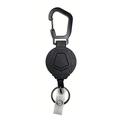 Retractable Keychain Heavy Duty Carabiner Badge Holder Tactical ID Badge Reel With 31.5 Steel Retractable Cord 8.0 Oz