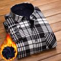 Men's Dress Shirt Button Up Shirt Flannel Shirt Collared Shirt Black-White Red Navy Blue Long Sleeve Tartan Turndown Winter Wedding Party Clothing Apparel Button-Down