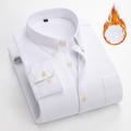 Men's Dress Shirt Button Down Shirt Collared Shirt Fleece Shirt Oxford Shirt White Pink Navy Blue Long Sleeve Graphic Prints Square Neck Winter Fall Winter Wedding Work Clothing Apparel