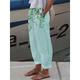 Women's Wide Leg Pants Trousers Baggy Faux Linen Polka Dot Flower / Floral Side Pockets Baggy Ankle-Length Micro-elastic Mid Waist Fashion Designer Casual Weekend White / Black White Blue S M