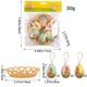 6pcs/set Easter Egg Hanging Decorations Creative Woven Basket with Colorful Eggs, Perfect for Easter Decor and Scene Arrangemen