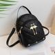 Women's Backpack PU Leather Shopping Daily Office Career Solid Color Black White Pink