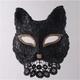 Venice Carnival Cat Mask Black Masquerade Graduation Party Accessories Women Elegant Halloween Cosplay Masks