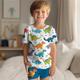 Boys 3D Dinosaur Tee Shorts Pajama Sets Short Sleeve 3D Print Summer Active Fashion Daily Polyester Kids 3-12 Years Crew Neck Home Causal Indoor Regular Fit