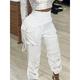 Women's Cargo Pants Joggers Pants Pink Fall Winter Trousers Full Length Cotton Micro-elastic High Waist Fashion Streetwear Street Daily Black White S M