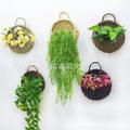 wall hanging flower basket decoration woven basket straw basket wicker flower pot rattan basket plant rattan wall hanging flower basket wholesale