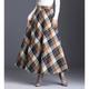 Women's Skirt Dress A Line Swing Work Skirts Maxi Skirts Pocket Print Tartan Solid Colored Casual Daily Weddiing Guest Fall Winter Tweed Basic Red Blue Green Khaki