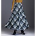 Women's Skirt Dress A Line Swing Work Skirts Maxi Skirts Pocket Print Tartan Solid Colored Casual Daily Weddiing Guest Fall Winter Tweed Basic Red Blue Green Khaki