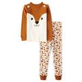 Girls' 3D Fox Pajama Set Long Sleeve 3D Print Fall Winter Active Fashion Cute Polyester Kids 3-12 Years Crew Neck Home Causal Indoor Regular Fit