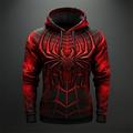 Halloween Black Spider Hoodie Mens Graphic Prints Daily Classic Casual 3D Pullover Holiday Going Out Streetwear Hoodies Red Blue Drak Long Sleeve Hooded Web Spider Cotton