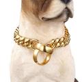 14mm New Stainless Steel Training P Chain Dog Chain 18K Gold Polished Cuban Chain Pet Dog Collar Necklace