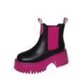 Women's Boots Chelsea Boots Platform Boots Pink Shoes Outdoor Work Color Block Booties Ankle Boots Winter Platform Low Heel Chunky Heel Round Toe Fashion Cute Casual PU Loafer White / Green off white