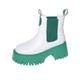 Women's Boots Chelsea Boots Platform Boots Pink Shoes Outdoor Work Color Block Booties Ankle Boots Winter Platform Low Heel Chunky Heel Round Toe Fashion Cute Casual PU Loafer White / Green off white