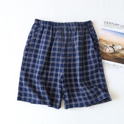 Men's Sleepwear Pajama Shorts Plaid Stylish Casual Comfort Home Daily Bed Cotton Blend Comfort Summer Spring Blue Dark Blue