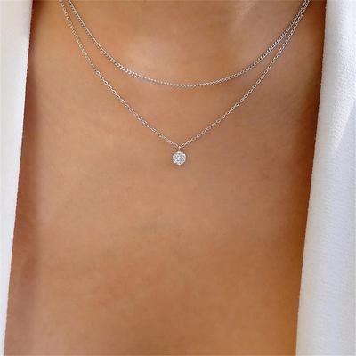 1PC Pendant Necklace Layered Necklace For Women's Clear Wedding Party Evening Daily Alloy Transparent