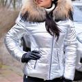 Women's Parka Waterproof Puffer Jacket Winter Thicken Heated Coat with Removable Fur Collar Fall Windproof Warm Casual Jacket with Pockets Long Sleeve Full Zip Black Silver Yellow