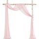 Decorative Wedding Arch Draping Window Scarf Curtains Romantic Mauve Ombre Voile Sheer Soft Window Scarf Valances for Outdoor/Indoor Big Events