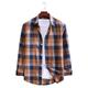 Men's Shirt Button Up Shirt Summer Shirt Plaid Shirt Red Navy Blue Coffee Long Sleeve Plain Plaid / Check Turndown Button Down Collar Work Casual Button-Down Clothing Apparel Fashion Simple Formal