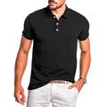 Men's Golf Shirt Golf Polo Work Casual Lapel Short Sleeve Basic Modern Plain Button Spring Summer Regular Fit Black White Yellow Red Navy Blue Royal Blue Golf Shirt