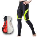 Men's Cycling Tights Bike Tights Mountain Bike MTB Road Bike Cycling Sports Geometic 3D Pad Breathable Quick Dry Moisture Wicking Green Yellow Spandex Clothing Apparel Bike Wear / Stretchy