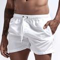 Men's Board Shorts Swim Shorts Swim Trunks Drawstring Elastic Waist Classic Solid Colored Quick Dry Short Sports Outdoor Swimming Pool Bathing Sports Sporty White Yellow Inelastic