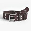 Ladies punk star gas eye decorative double-row hole decorative belt belt