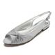 Women's Wedding Shoes Plus Size Bridal Shoes Side-Draped Flat Heel Peep Toe Slingback Satin Black White Ivory