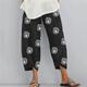 Women's Basic Essential Casual Chinos Slacks Pocket Print Ankle-Length Pants Cotton Linen Pants Daily Weekend Inelastic Graphic Prints Dandelion Mid Waist Loose Gray Green Green Black Blue Gray S M L