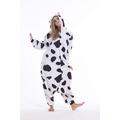 Adults' Kigurumi Pajamas Nightwear Camouflage Milk Cow Animal Patchwork Onesie Pajamas Pajamas Funny Costume Polar Fleece Cosplay For Men and Women Christmas Animal Sleepwear Cartoon